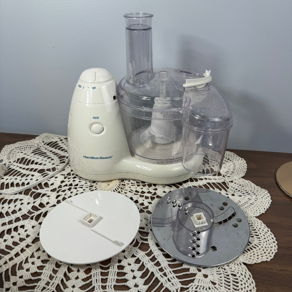 Hamilton Beach Food Processor 2 Speed Pulse White with Slicing Shredding Disc